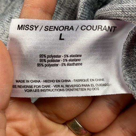 •Life Worx• SLOUCHY |mottled gray| drawstring [cowl neck] w <raglan sleeves> - Picture 8 of 10